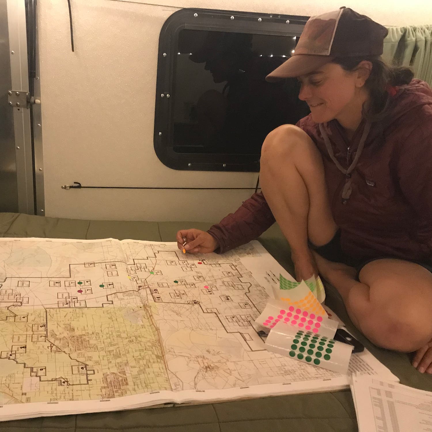 Kristen mapping out survey plots
