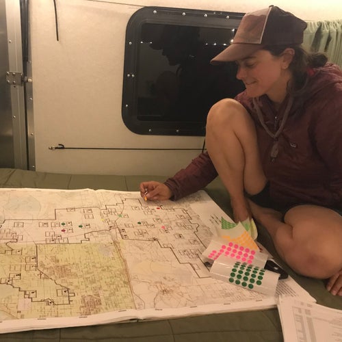 Kristen mapping out survey plots