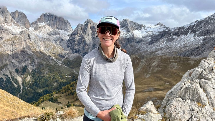 Megan Michaelson on a trail running trip to the Dolomites in Italy