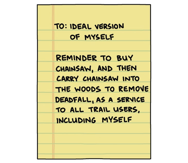 Illustration of note to "ideal version of myself"