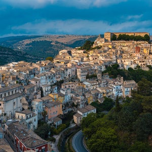 aerial view of ragusa, Sicily, Italy in the evening