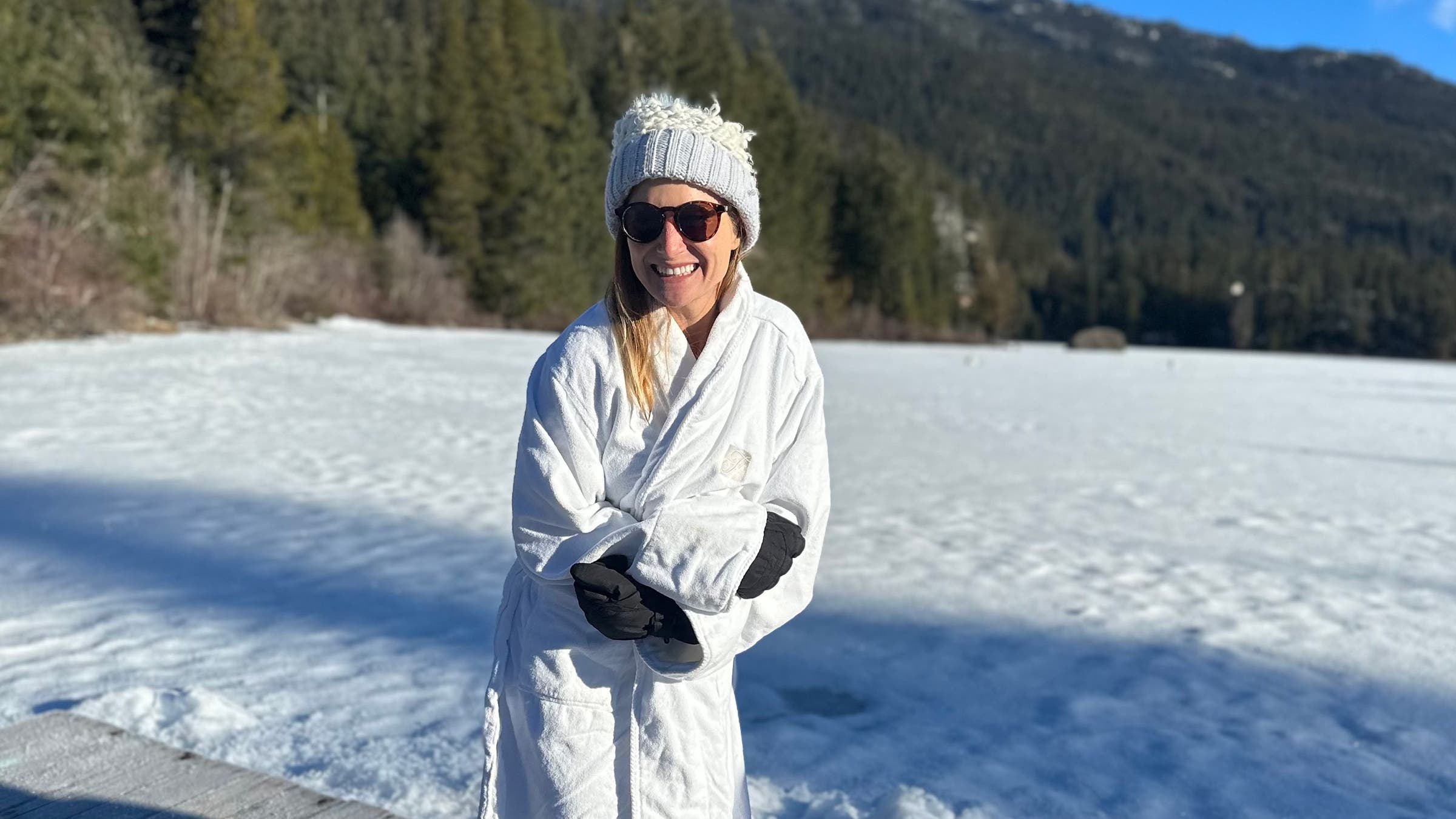 Jen Murphy prepares for a polar plunge in British Columbia