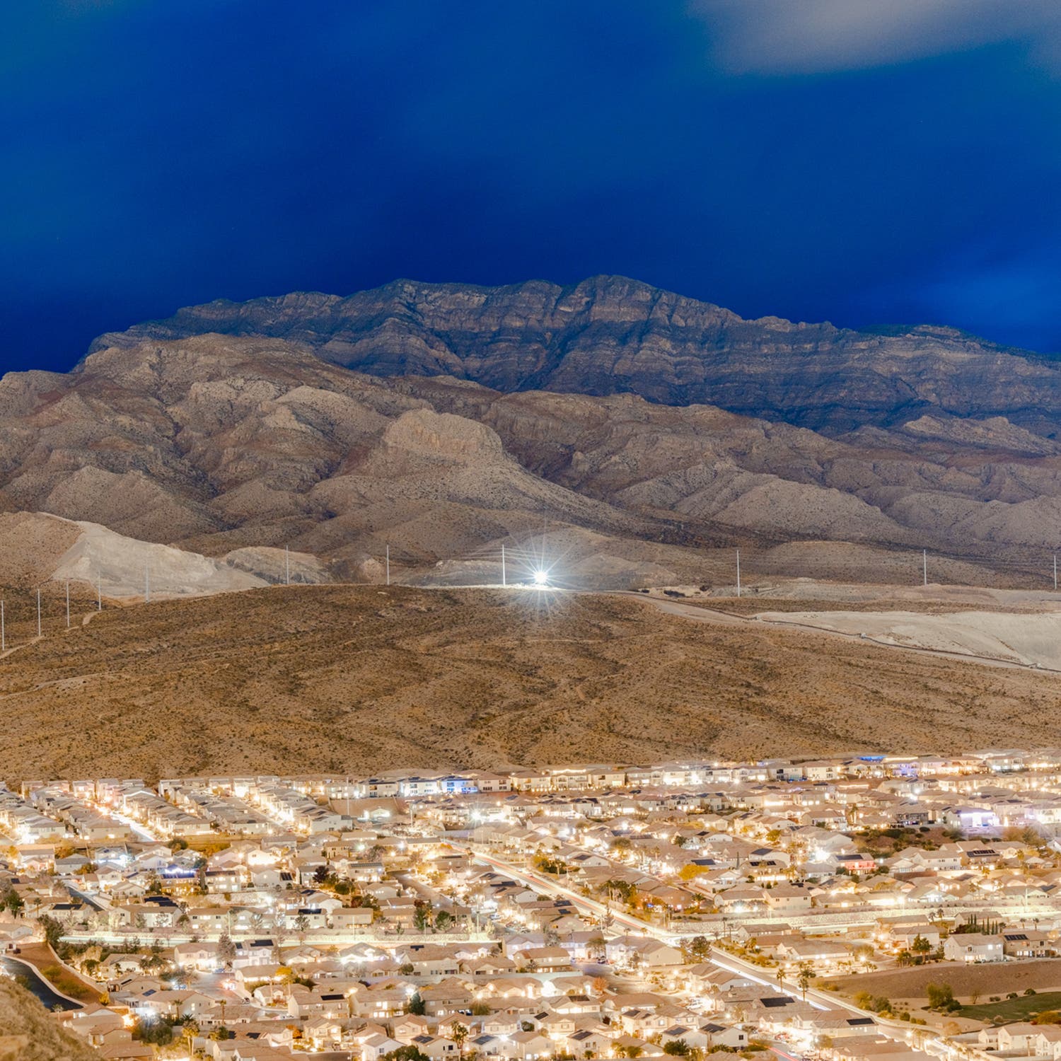 Las Vegas sprawls out into the Mojave