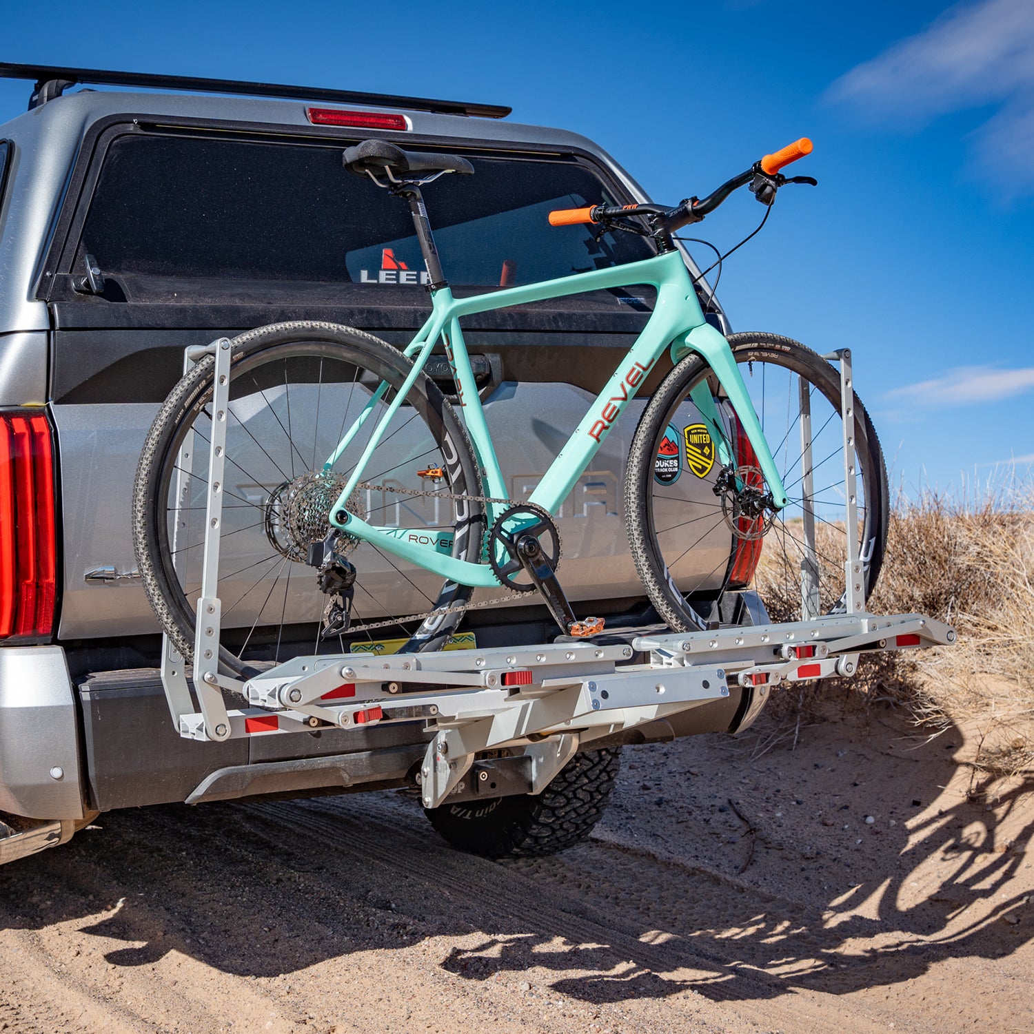 1UP Super Duty bike rack on back of pickup