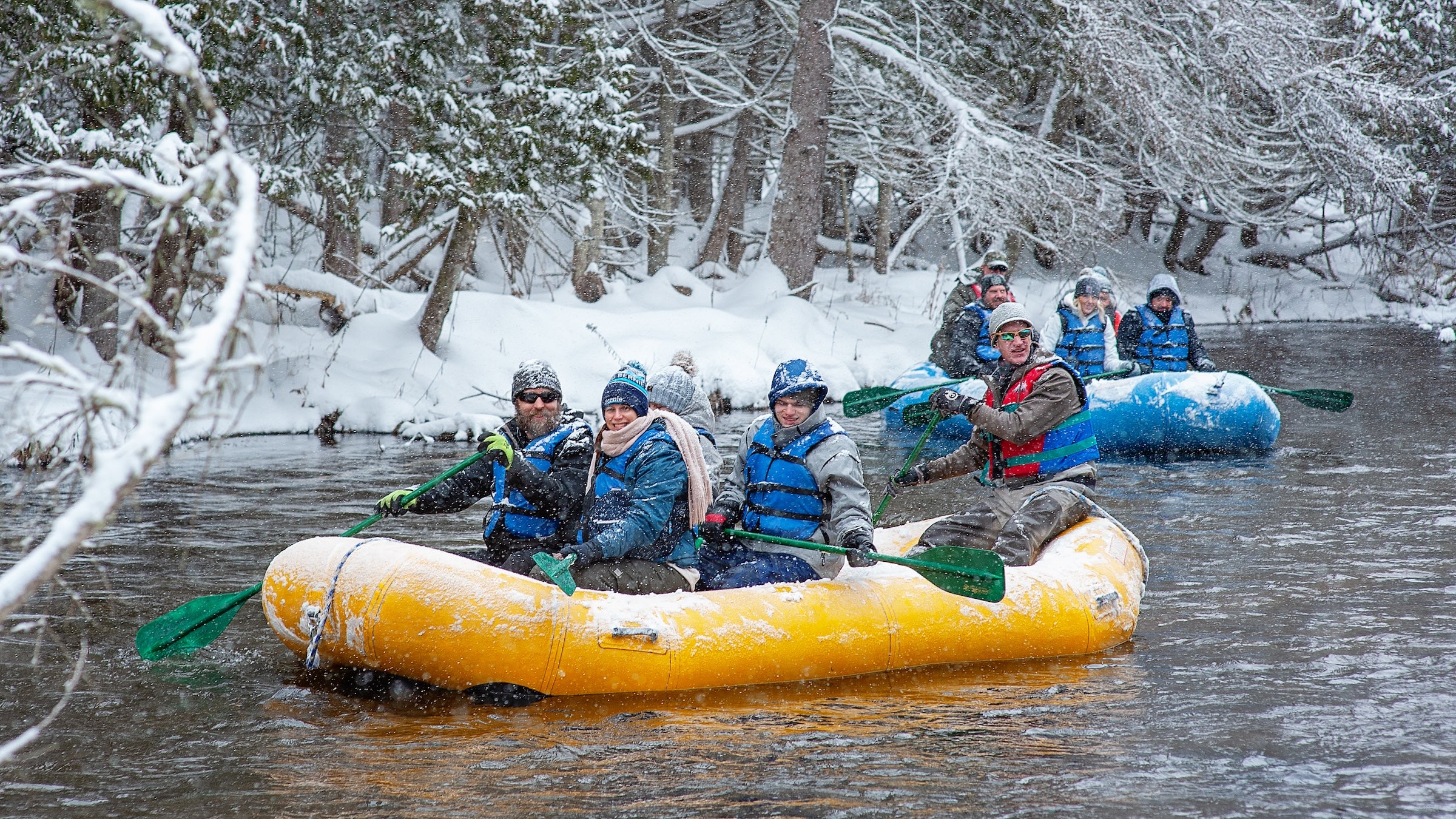 winter rafting Michigan