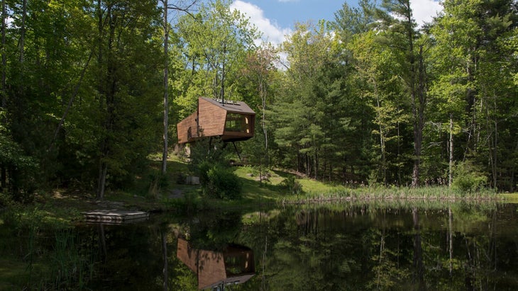 Willow Treehouse vacation rental on a pond in the Catskills in New York