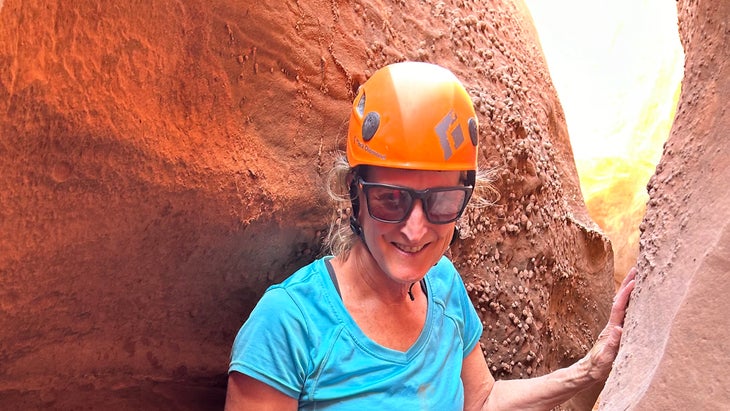 Alison Osius in Harris Wash, Utah desert