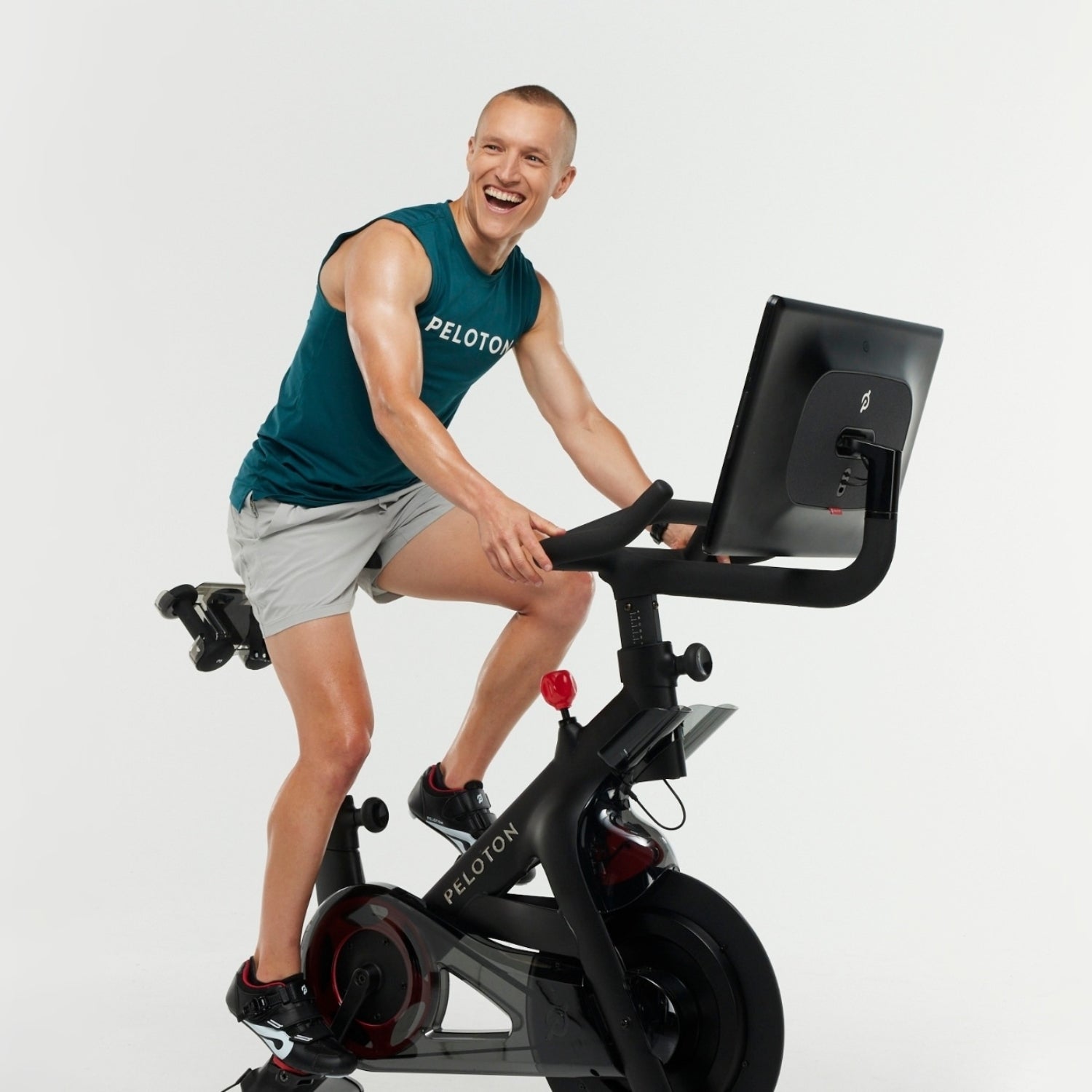 cycling coach matt wilpers on a bike trainer