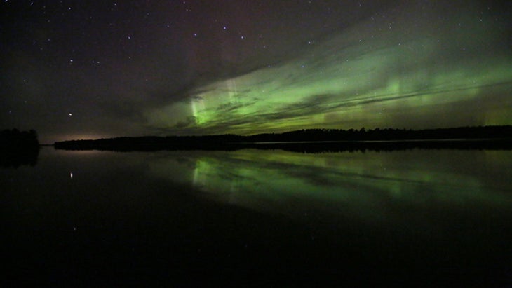 starlight and the aurora borealis, Voyageurs National Park