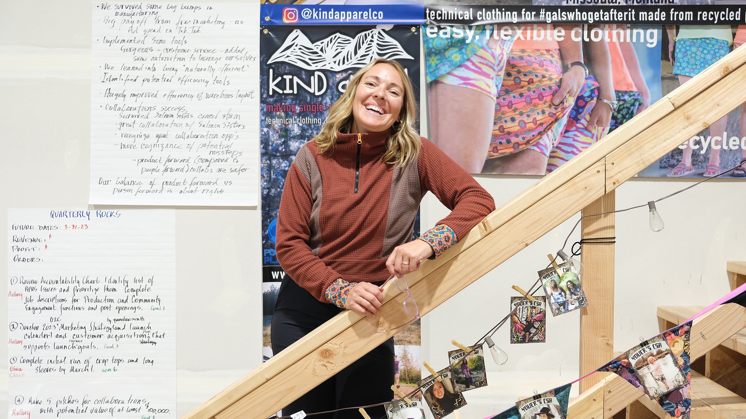 A woman smiling in an office