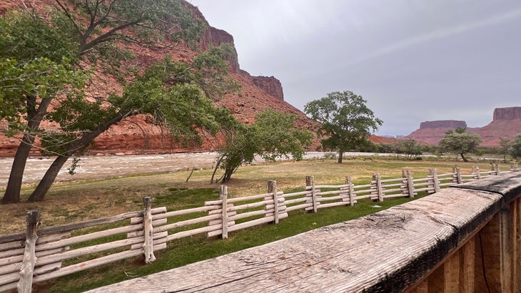 Red Cliffs Lodge in Moab, UT and view of the Colorado River