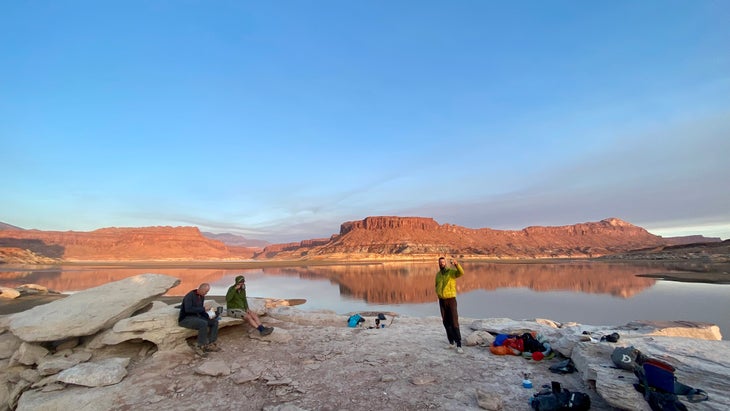 Camping on the banks of Glen Canyon