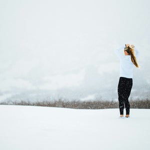 woman athlete in snow