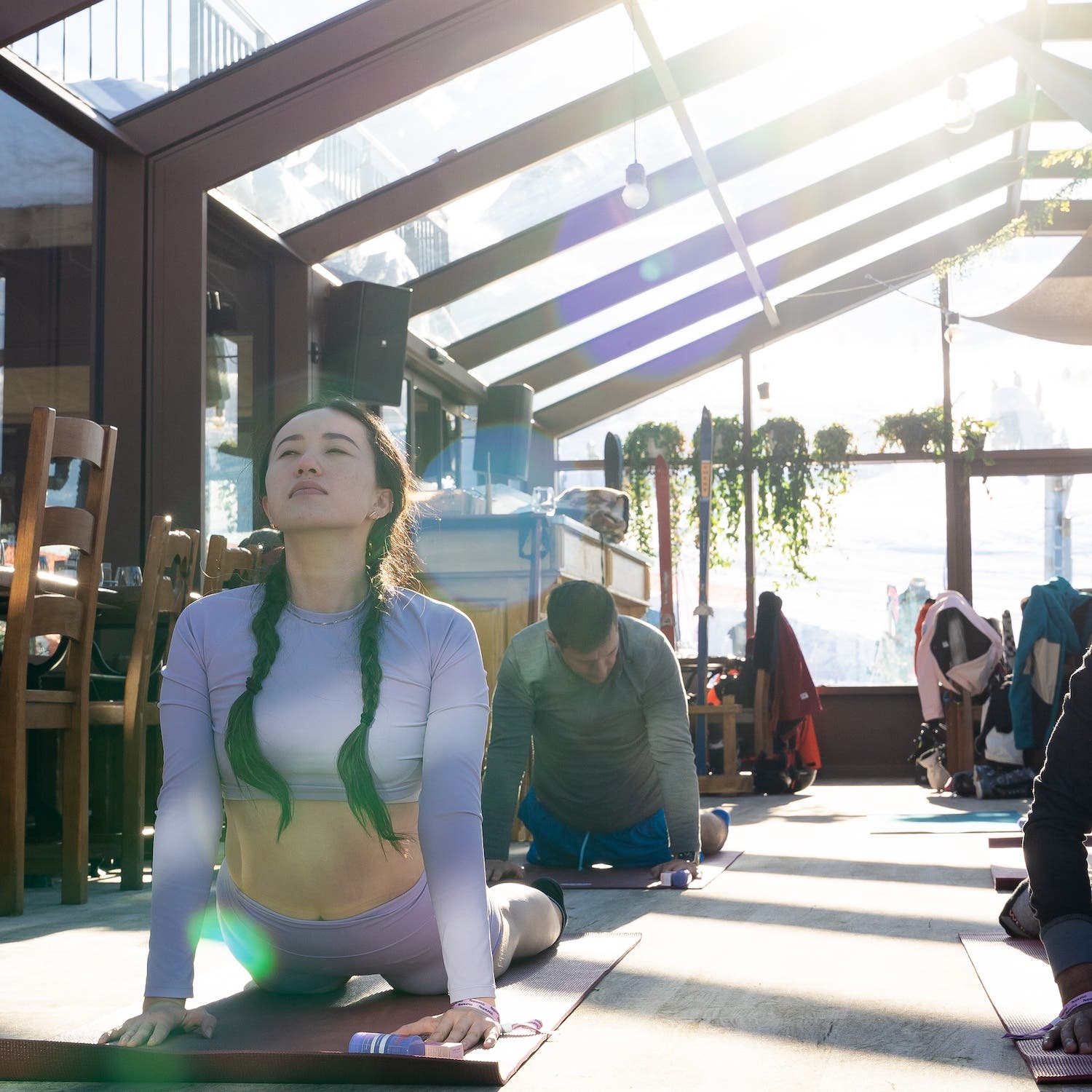 woman doing cobra pose