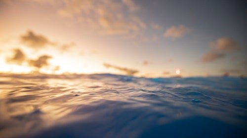 The sun sets behind the Pacific Ocean near Garden Eel Cove