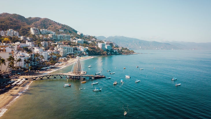 Playa Los Muertos beach and pier in Puerto Vallarta