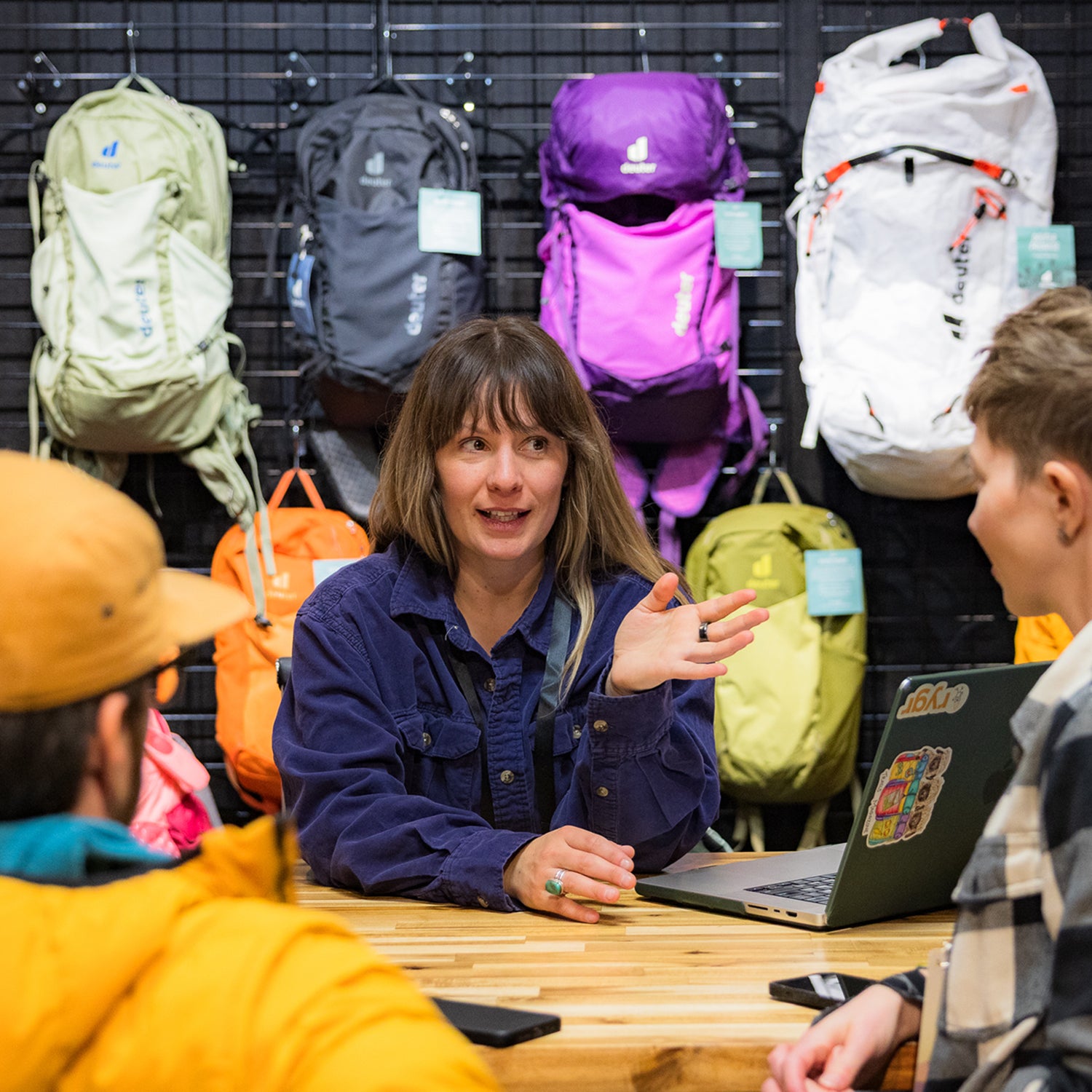A backpack booth at OMA