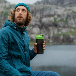 Hiker With Protein Drink