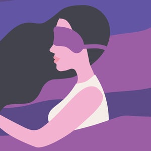 illustration of woman sleeping with eyemask