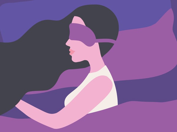 illustration of woman sleeping with eyemask