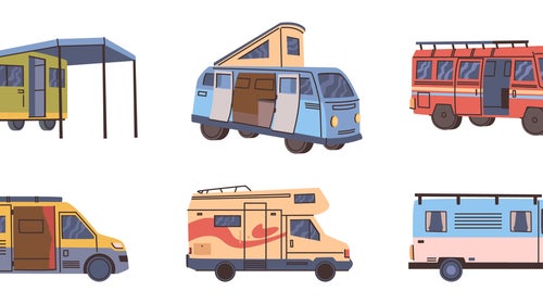 illustration of different kinds of vans