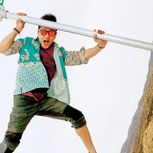 The Hollywood and Vine sign in the Anza-Borrego desert, a cheeky landmark and a popular party and camping meetup spot for Lin.