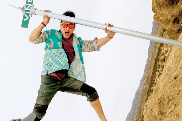 The Hollywood and Vine sign in the Anza-Borrego desert, a cheeky landmark and a popular party and camping meetup spot for Lin.