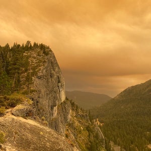 The Caldor wildfire approaches Lover's Leap climbing area.