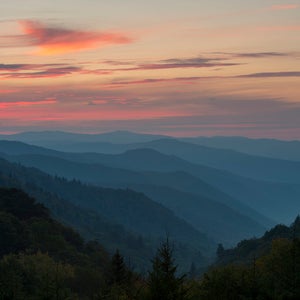View from the Oconaluftee Overlook of the Oconaluftee Valley, Great Smoky Mountains