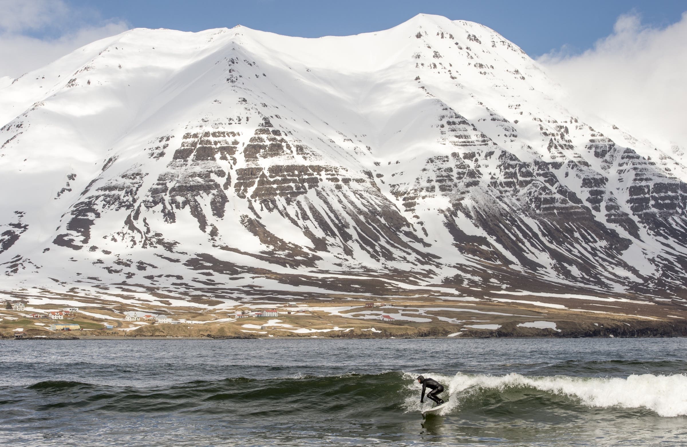 Surfing iceland arctic circle