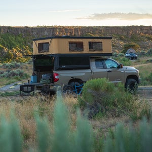 Tune1 Truck Camper on Toyota truck parked in desert