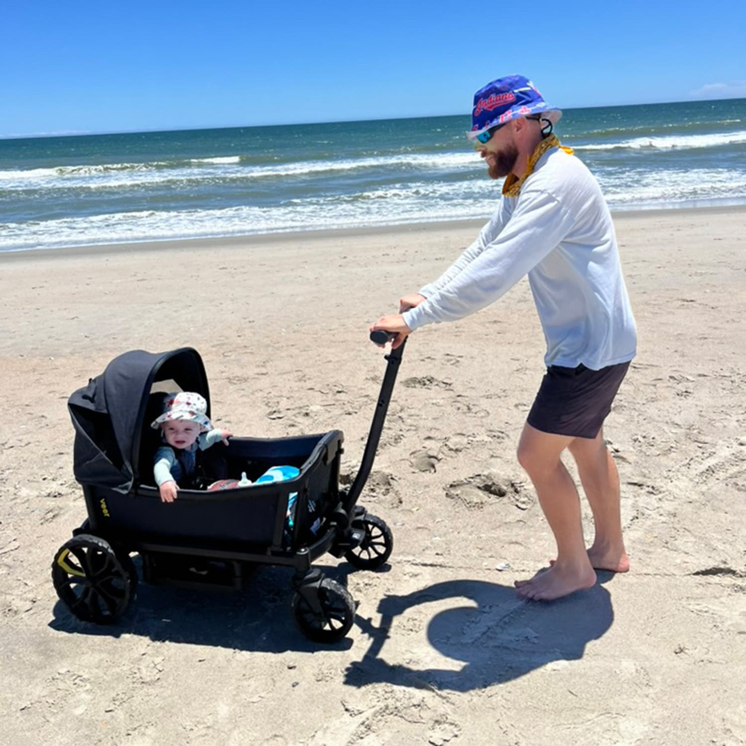 Veer All-Terrain Cruiser kid wagon on beach