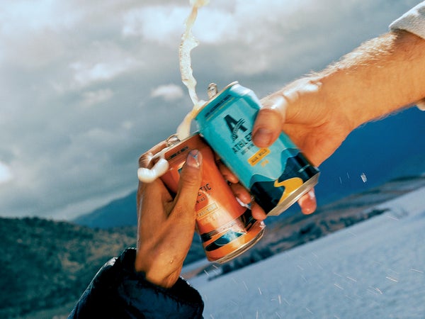 cheers-ing beers outside