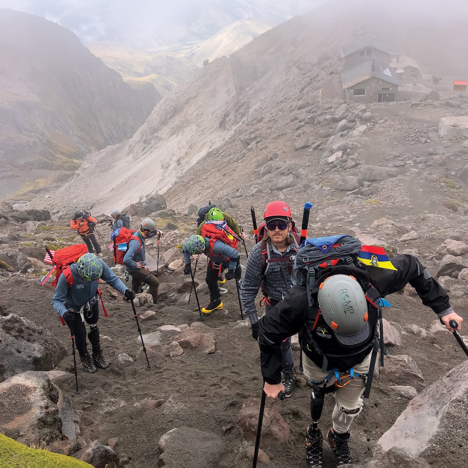 testing gear at elevation on Cayambe