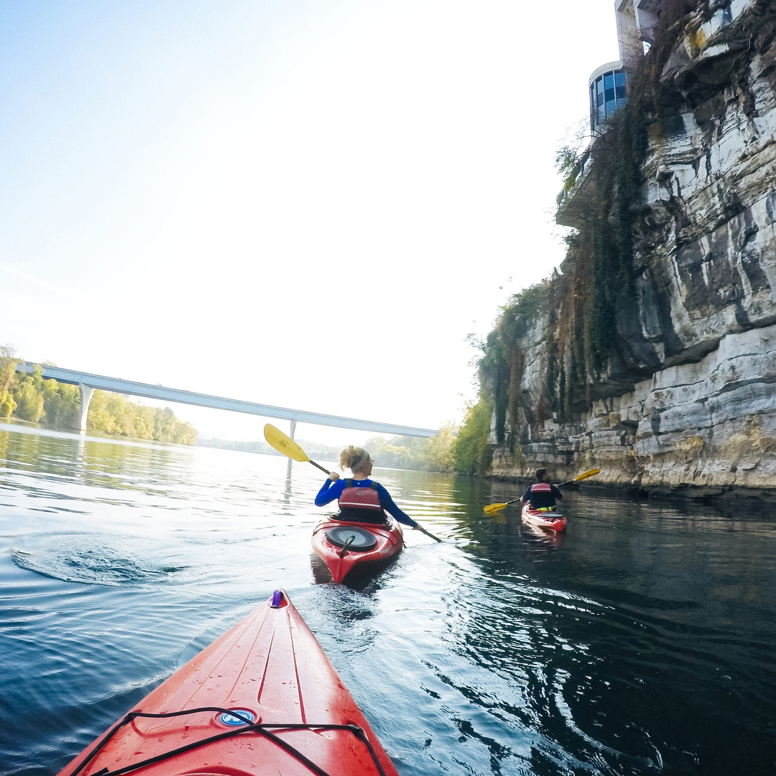 Kayaking beneath the Hunter Art Museum