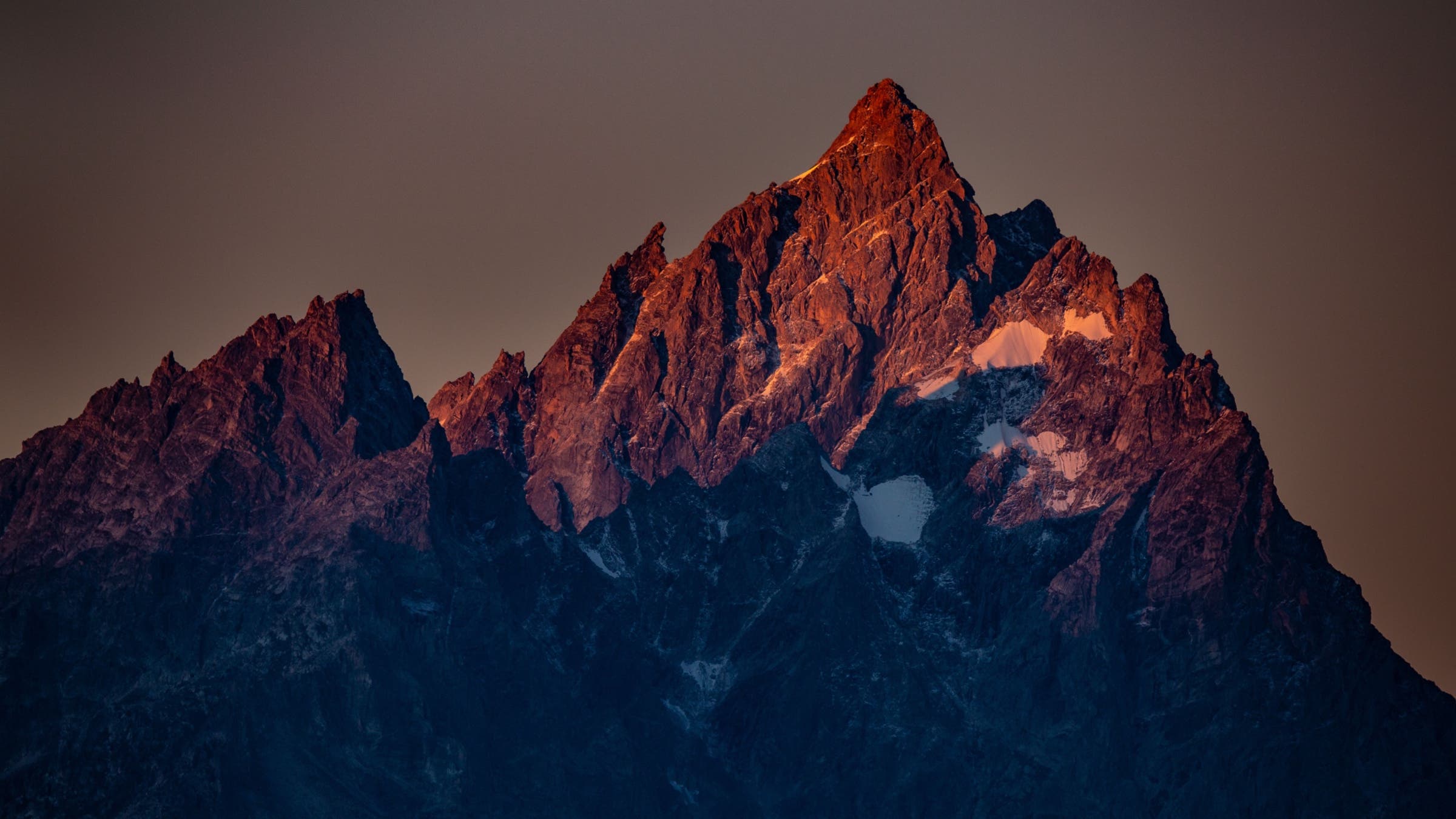 Grand Teton rocky mountain summit