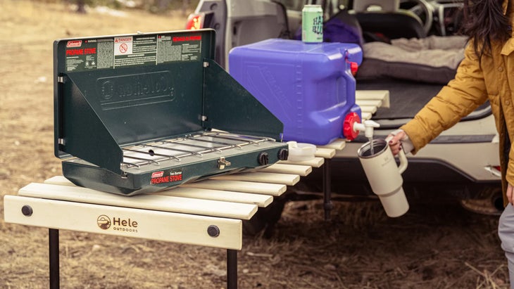 Hele Box Solo car camping platform doubles as a 6-foot car camping table
