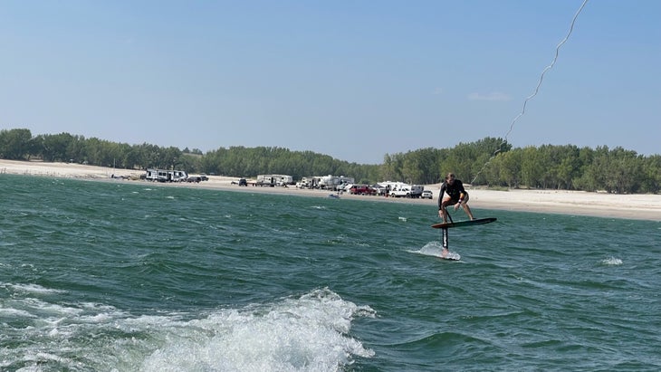 Lake McConaughy, hover surfing