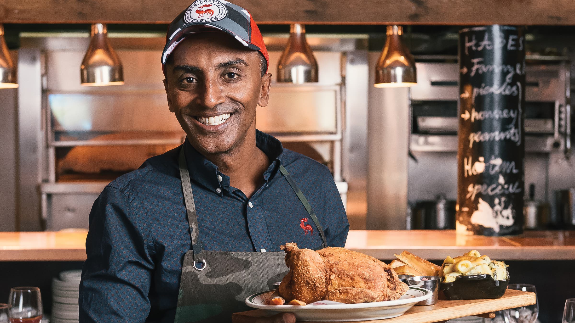 Marcus Samuelsson with chicken