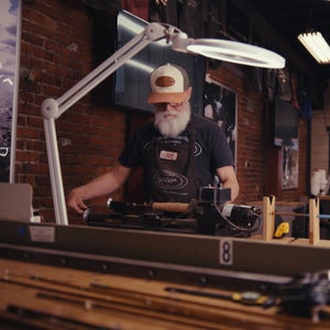 Bill Oyster at his workshop in downtown Blue Ridge, Georgia.