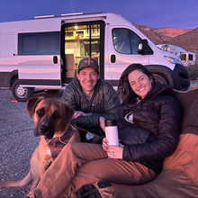 Bryan Rogala, wife, and dog van camping