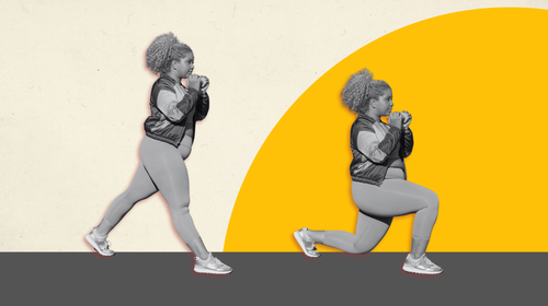 a woman doing a lunge for a leg day stretch