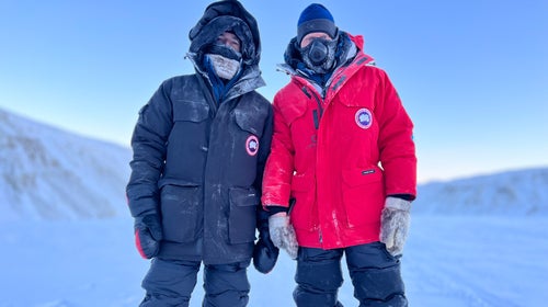 Zahab and Vallely on Ellesmere Island after Zahab's cancer diagnosis