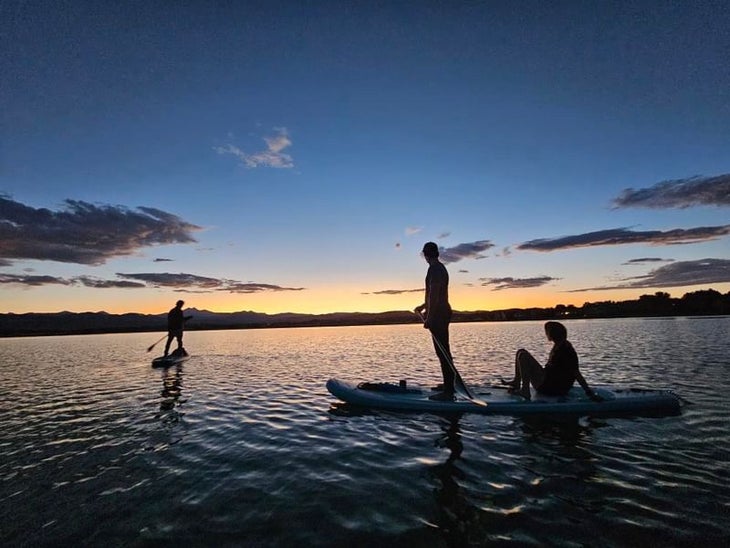 Paddleboarding on a local Colorado lake during last year's summer solstice.