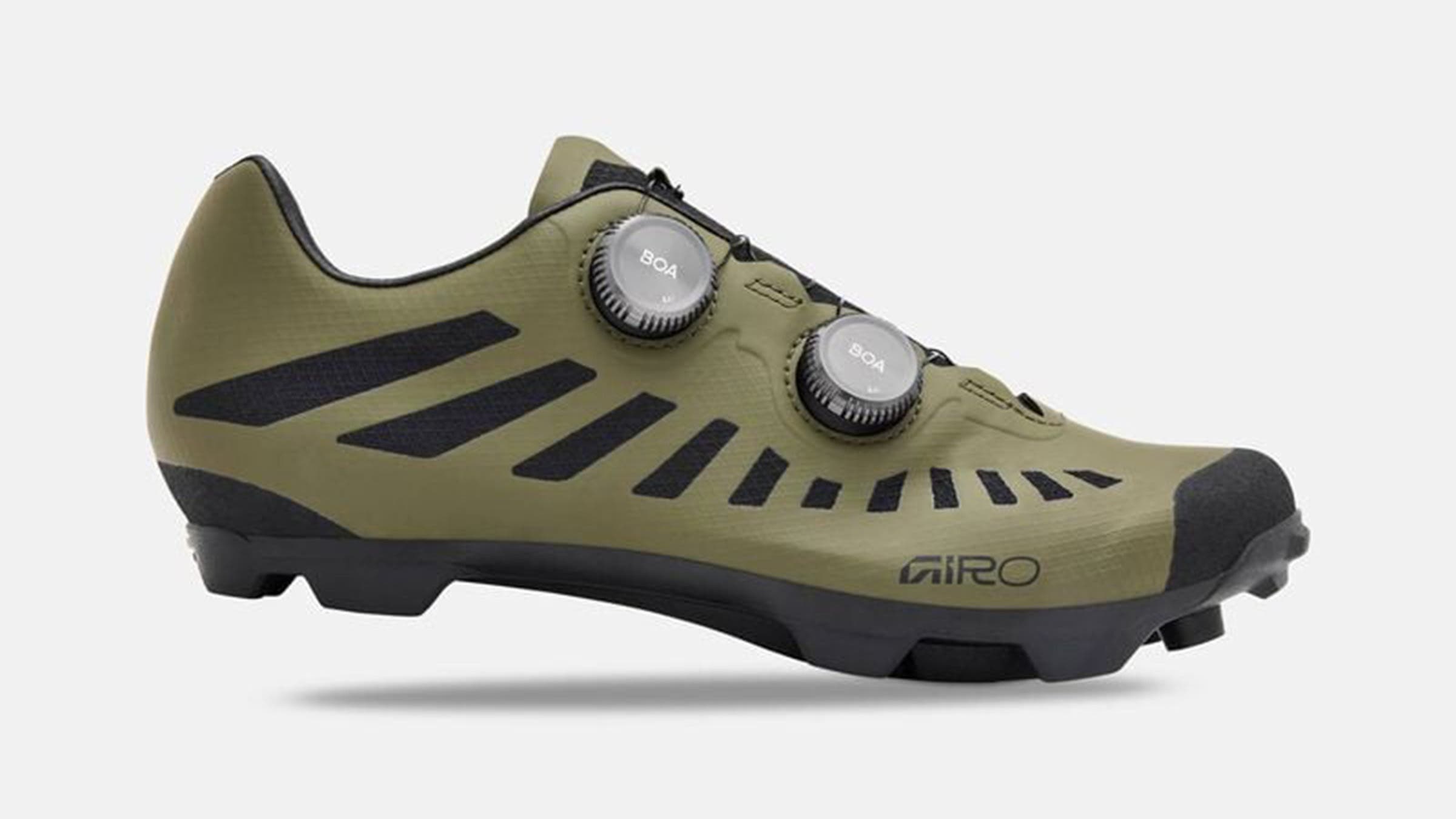 Olive and black mountain bike shoe