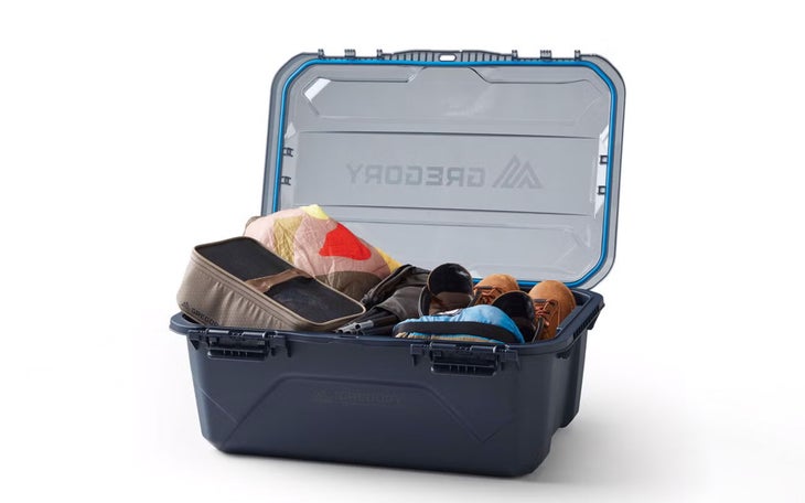 Gregory Alpaca Gear box stuffed with outdoor gear