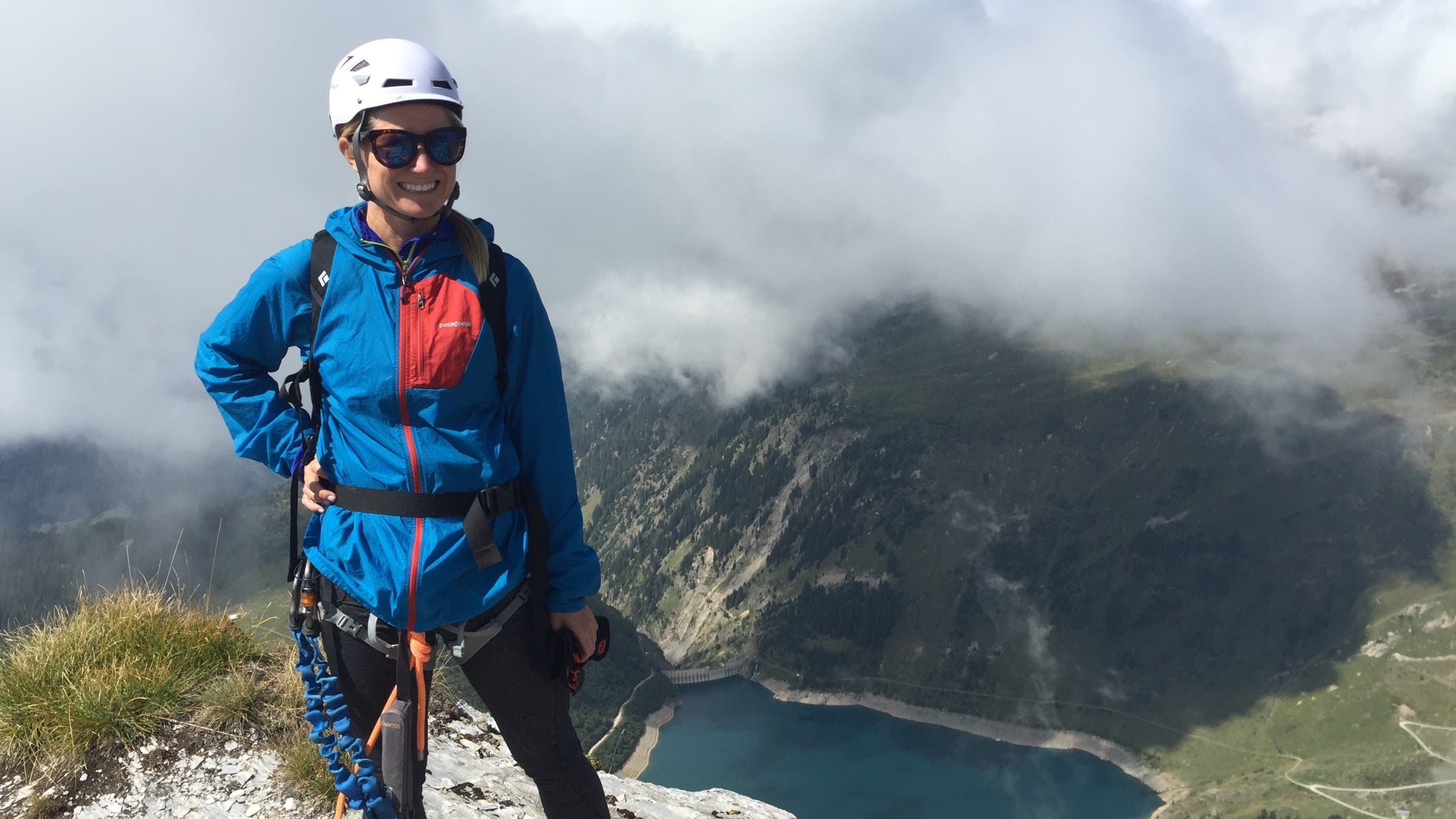 Woman on summit of climb