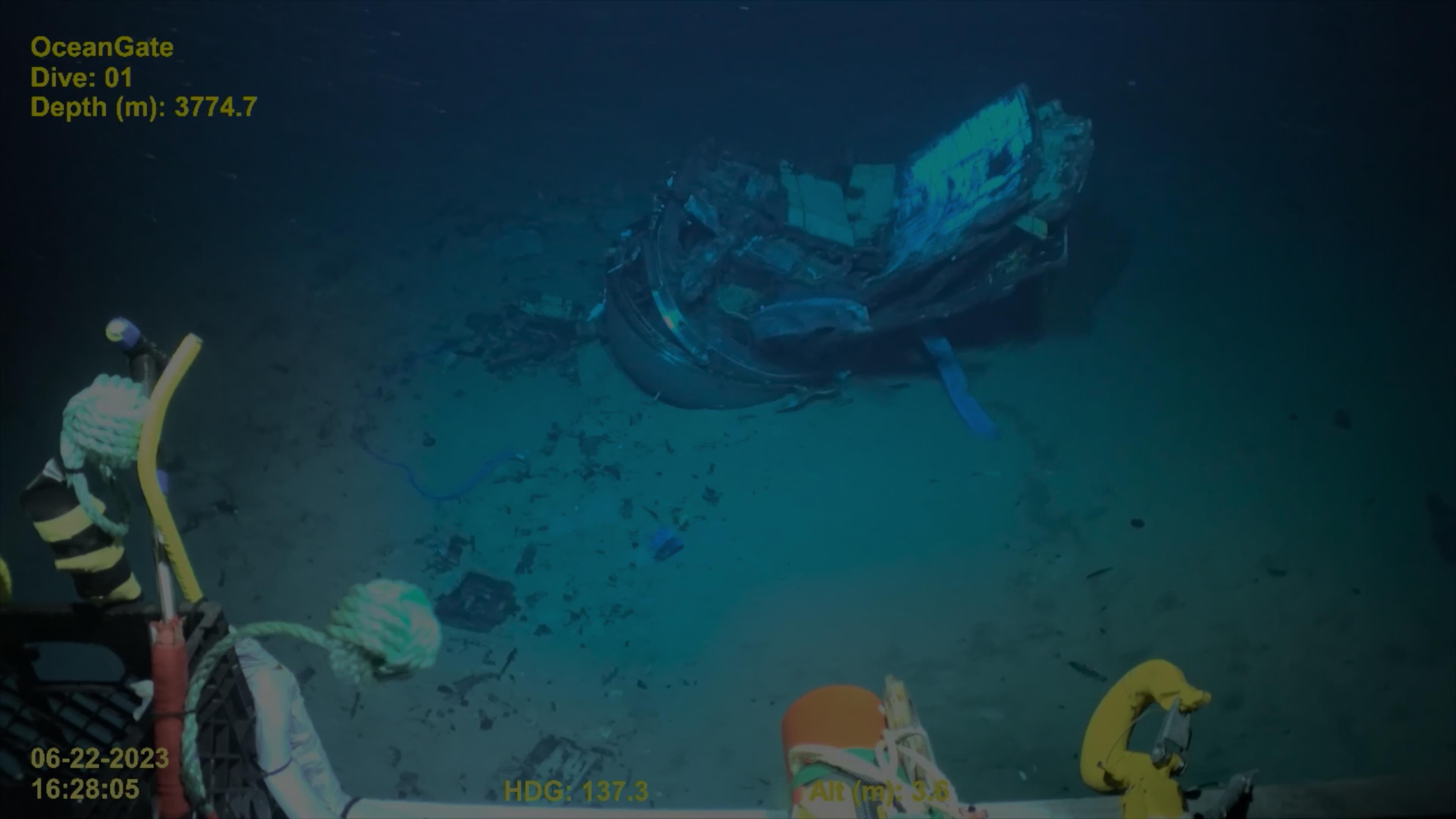 Remains of the 'Titan' submersible that imploded in June 2023, killing five passengers.