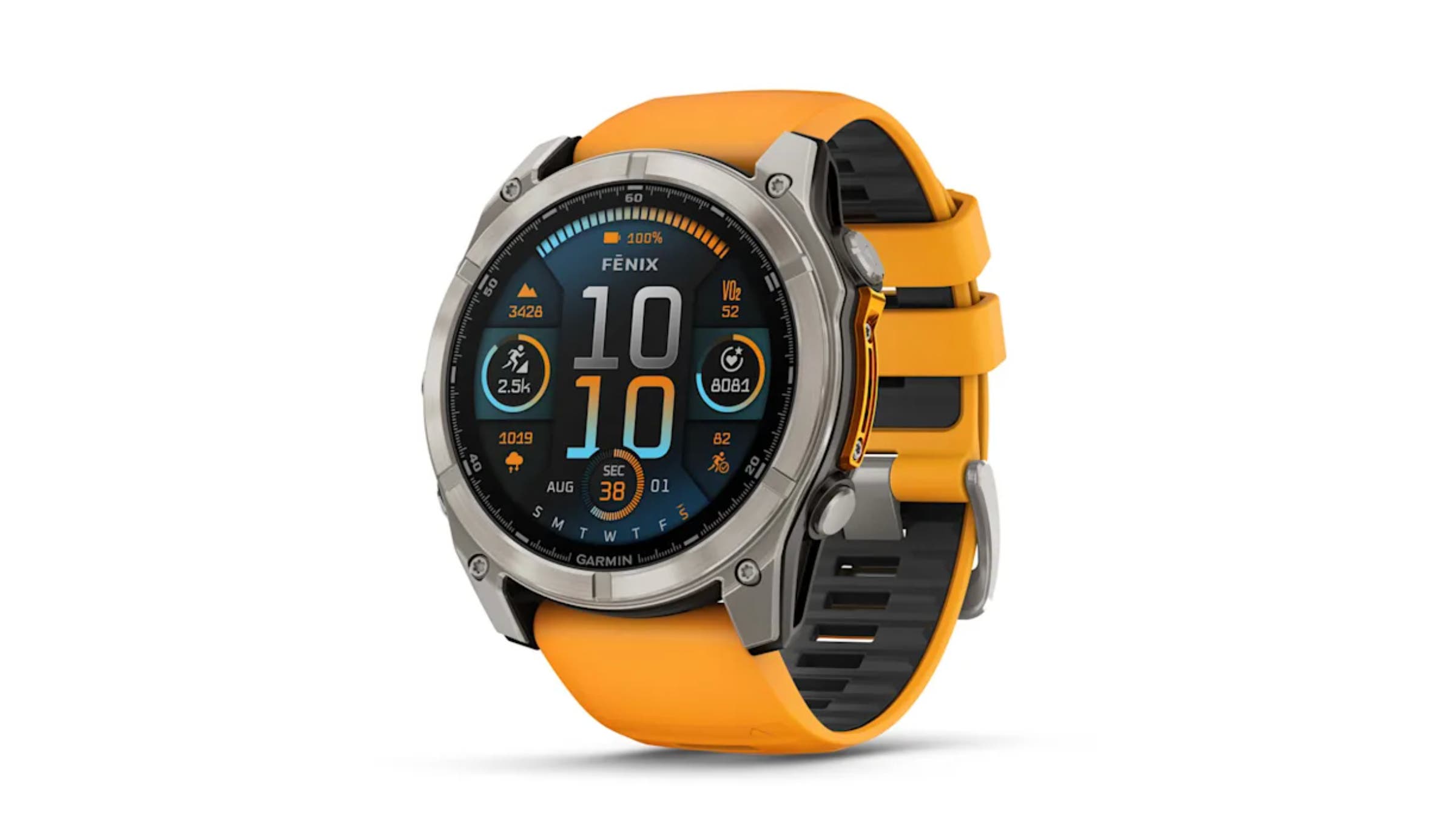 Garmin Fenix watch on white background