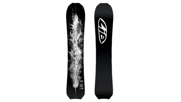 black snowboard on white background